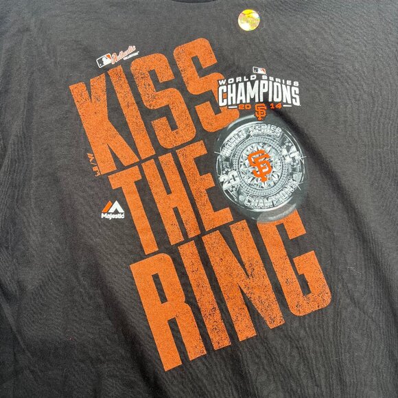 San Francisco Giants 2014 Kiss the Ring Black t-shirt NWOT - Picture 1 of 7